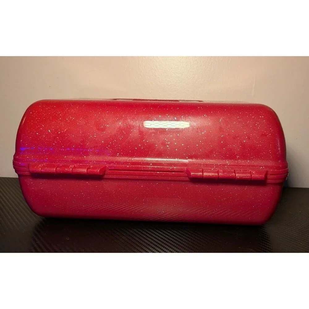 Caboodles On-The-Go Girl Storage Organizer Case Deep Pink Sparkle Over Deep Pink